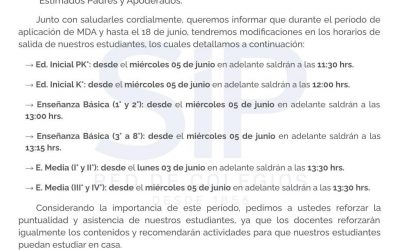 Horarios de salida
